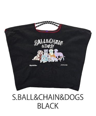 【Ball＆Chain/ボールアンドチェーン】S.BALL&CHAIN&DOGS (L) 刺繍エコバッグ