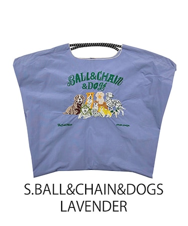 【Ball＆Chain/ボールアンドチェーン】S.BALL&CHAIN&DOGS (L) 刺繍エコバッグ