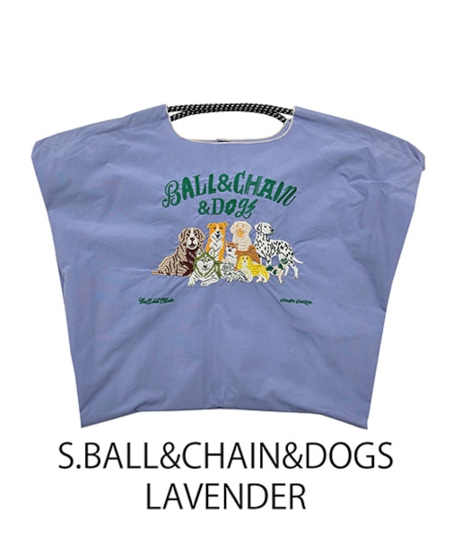 【Ball＆Chain/ボールアンドチェーン】S.BALL&CHAIN&DOGS (L) 刺繍エコバッグ