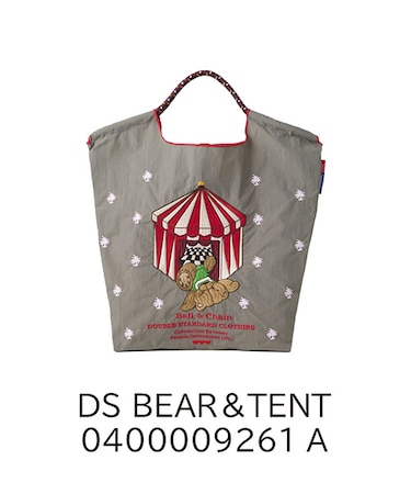 【Ball＆Chain/ボールアンドチェーン×ダブルスタンダード】DS BEAR&TENT (M) 刺繍エコバッグ