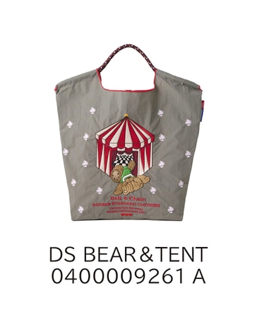 【Ball＆Chain/ボールアンドチェーン×ダブルスタンダード】DS BEAR&TENT (M) 刺繍エコバッグ