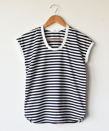 シルケットボーダーフレンチスリーブTシャツ