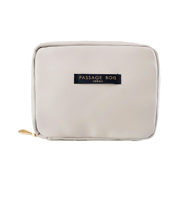 パサージュ・ボワ（Passage　Bois）　エコフォルテ　ミニティッシュポーチ　グレー／ゴールド