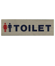 HCP　ステンレスサインプレート　TOILET　マーク入　ST－C003