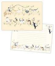ホールマーク（Hallmark）　コンフォート＆ピース　レターパッド　837877　音符で遊ぶ猫　10枚入り