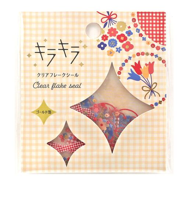 ワールドクラフト　キラキラクリアフレークシール　KFS-010　Bouquet