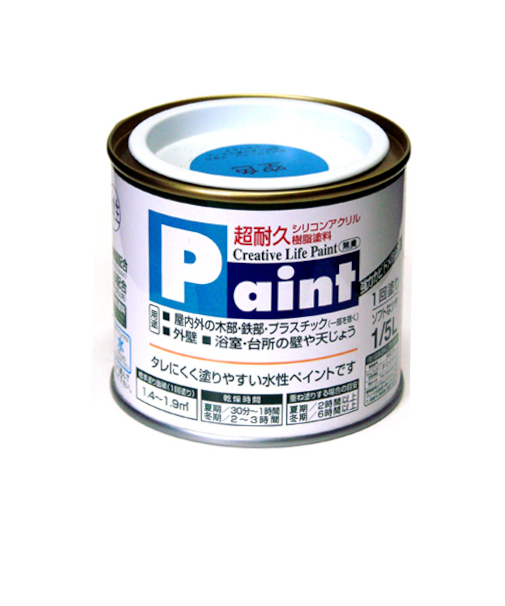 アサヒペン　水性ペイント　1/5L　空色