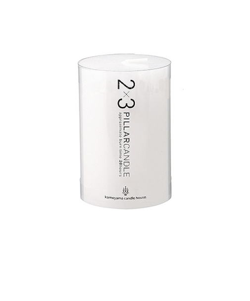カメヤマ　ピラーキャンドル　2×3　20時間　ホワイト
