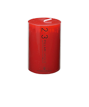 カメヤマ　2×3　ピラーキャンドル　レッド