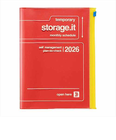 【2025年12月始まり】　マークス（MARK'S）　ストレージイット　ビビッド　A5　マンスリーブロック　26WDR-H03-RE　レッド　月曜始まり
