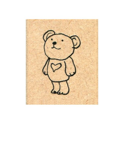 こどものかお　ピッコロスタンプ　0812－029　クマ／立ち姿