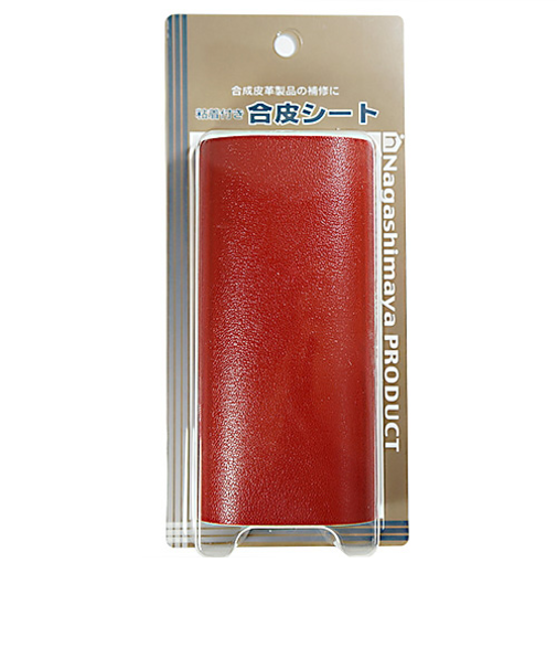 ナガシマヤ　粘着付き　合皮シート　赤