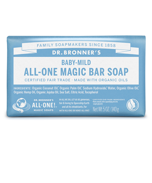 ドクターブロナー（DR.BRONNER’S）　マジックソープバー　ベビーマイルド　140g
