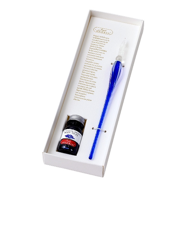 エルバン（HERBIN）　ガラスペン　ボンボン＆ミニインクセット　hb21819set　ロイヤルブルー