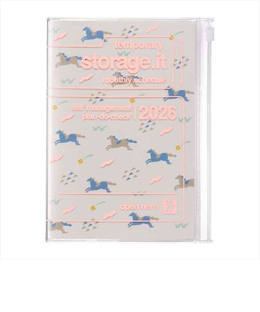 【2025年12月始まり】　マークス（MARK'S）　ストレージイット　干支　B6変型　マンスリーブロック　26WDR-CMU03-IV　アイボリー　月曜始まり