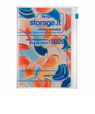 【2025年12月始まり】　マークス（MARK'S）　ストレージイット　岡村芳樹　B6変型　マンスリーブロック　26WDR-CMU05-BL　夕日　月曜始まり