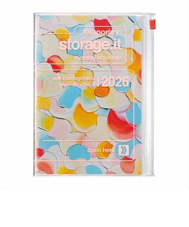 【2025年12月始まり】　マークス（MARK'S）　ストレージイット　岡村芳樹　B6変型　マンスリーブロック　26WDR-CMU05-YE　オレンジ・パンチ　