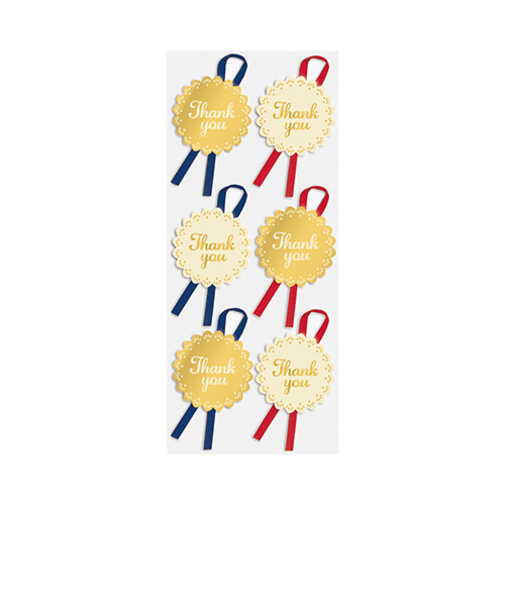 インディゴ　リボンシール　サンキュー　PS982