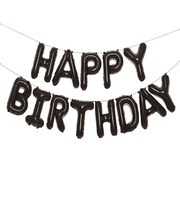 いろは出版　ガーランドバルーン　BIRTHDAY　SFG－04　ブラック