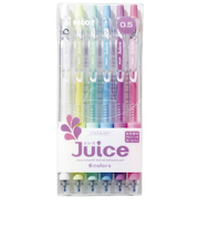 パイロット（PILOT）　Juice　パステルカラー　ゲルインキボールペン　極細0.5mm　6colors