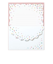 包む　クルールクレール　レターセット　H-TL0Q1　ハートシャワー