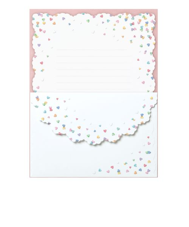 包む　クルールクレール　レターセット　H-TL0Q1　ハートシャワー