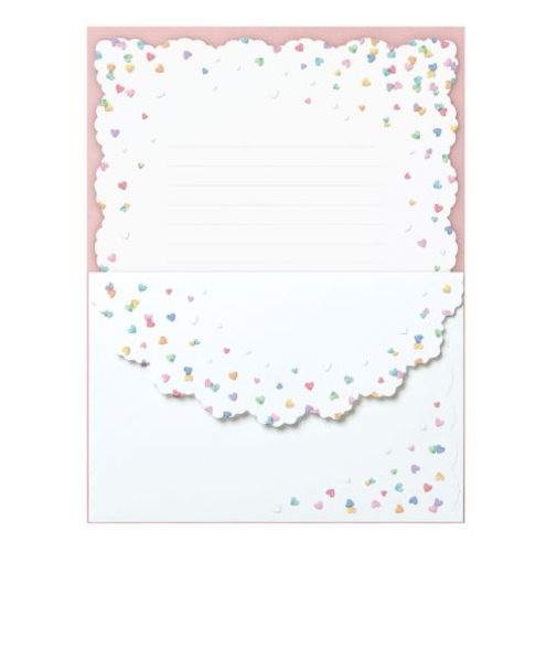 包む　クルールクレール　レターセット　H-TL0Q1　ハートシャワー