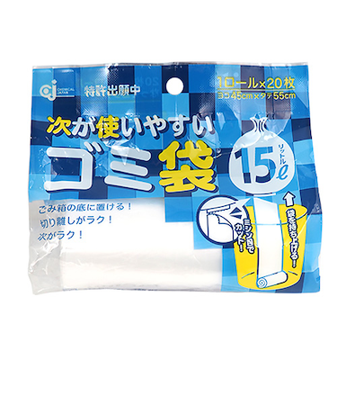 ケミカルジャパン　次が使いやすいゴミ袋　15L　20枚×1ロール