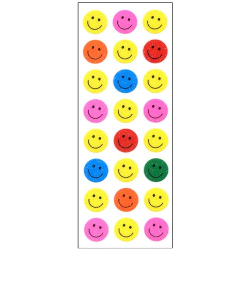 オクヤマ　ラメ入りシール　CR498　カラフルスマイル　大