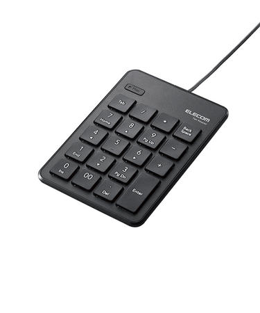 エレコム（ELECOM）　有線薄型テンキーパッド　TK-TCP018BK　ブラック