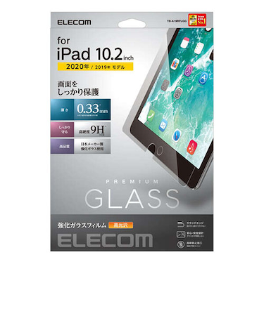 【iPad第9世代（2021年モデル）／10.2インチ2020年／2019年】　エレコム（ELECOM）　ガラスフィルム　0.33mm　TB-A19RFLGG