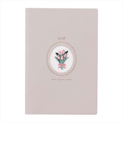 【2025年12月始まり】 マークス(MARK'S) ワンポイント刺繍 B6変型 ウィークリーレフト 26WDR-CH05-BE チューリップ 月曜始まり