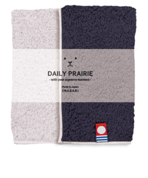 プレーリードッグ（PRAIRIEDOG）　DAILY　PRAIRIE　今治タオル　ハンカチ　リバーシブルカラー　COREH－608　ダークネイビー／グレー