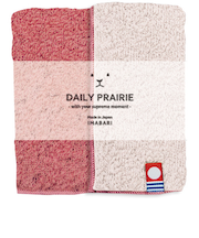 プレーリードッグ（PRAIRIEDOG）　DAILY　PRAIRIE　今治タオル　ハンカチ　リバーシブルカラー　COREH－607　ピンク／レッド