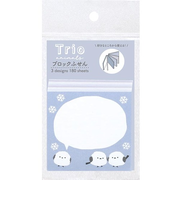 ラボクリップ（LABCLIP）　トリオ／ブロックふせん　シマエナガ　180枚綴り