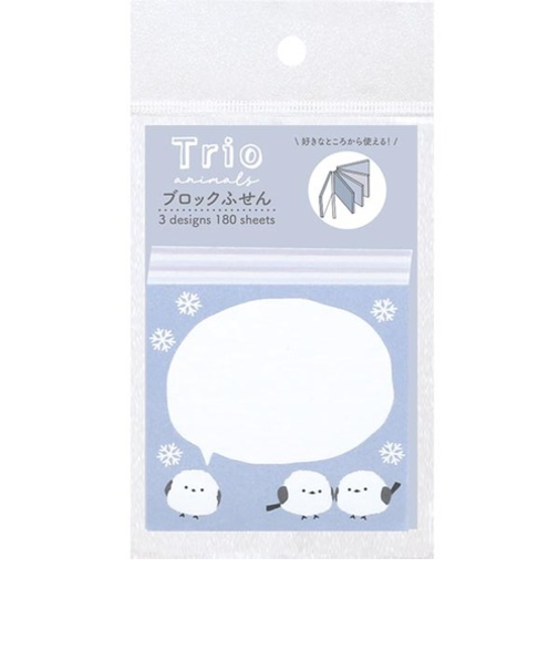 ラボクリップ（LABCLIP）　トリオ／ブロックふせん　シマエナガ　180枚綴り