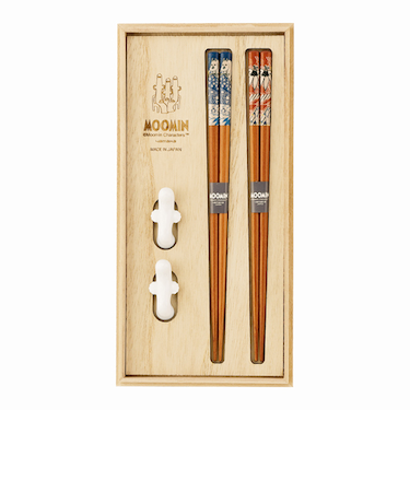 山加商店　ムーミン　アイナ（aina）　ニョロニョロ箸置き＆ペア箸セット　木箱入　MM8500－842H