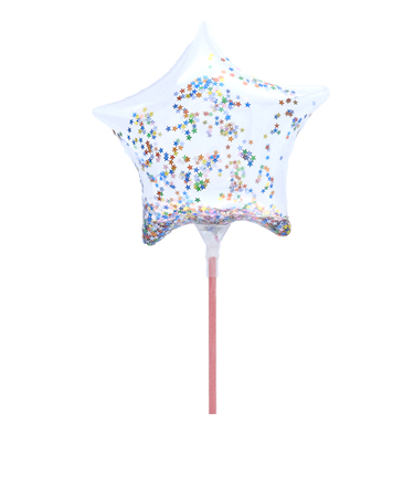 キッシーズ　バルーン　4S　クリアコンフェッティ　24906　スターカラフル