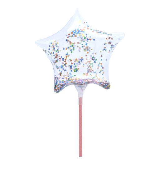 キッシーズ　バルーン　4S　クリアコンフェッティ　24906　スターカラフル