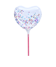 キッシーズ　バルーン　4H　クリアコンフェッティ　24905　ハートカラフル