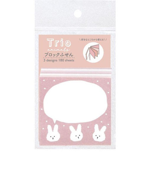 ラボクリップ（LABCLIP）　トリオ／ブロックふせん　ウサギ　180枚綴り