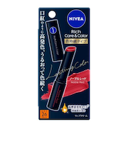 花王　ニベア　リッチケア＆カラーリップ　色持続タイプ　ノーブルレッド