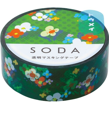 キングジム（KING　JIM）　ソーダ（SODA）　透明マスキングテープ　CMT15－015　オハナバタケ