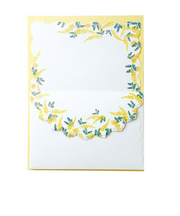 包む　クルールクレール　レターセット　H-TL0Q0　ブルーミングミモザ