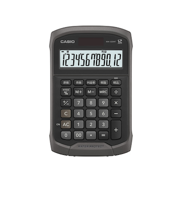 カシオ（CASIO）　防水・防塵電卓　WM－320MT－BK－N　ブラック