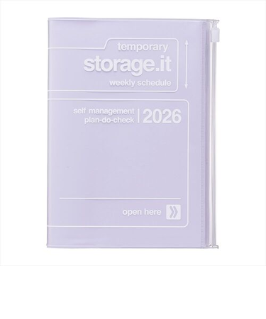 【2025年12月始まり】　マークス（MARK'S）　ストレージイット　B6変型　ウィークリーレフト　26WDR-CH01-PL　パープル　月曜始まり