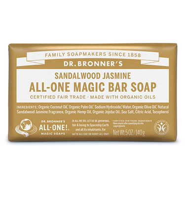 ドクターブロナー（DR.BRONNER’S）　マジックソープバー　サンダルウッド&ジャスミン　140g