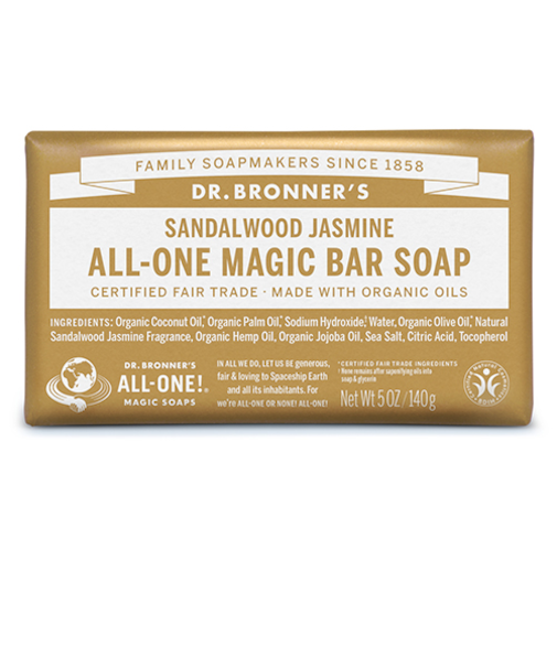 ドクターブロナー（DR.BRONNER’S）　マジックソープバー　サンダルウッド&ジャスミン　140g