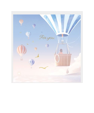 包む　色紙　朝焼けと気球　TS049