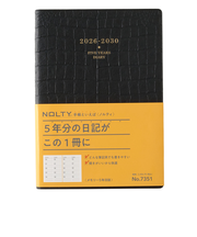 【2026年1月始まり】　ノルティ（NOLTY）　メモリー5年日誌　A5　デイリー2日1ページ　7351　ブラック　各月1日始まり